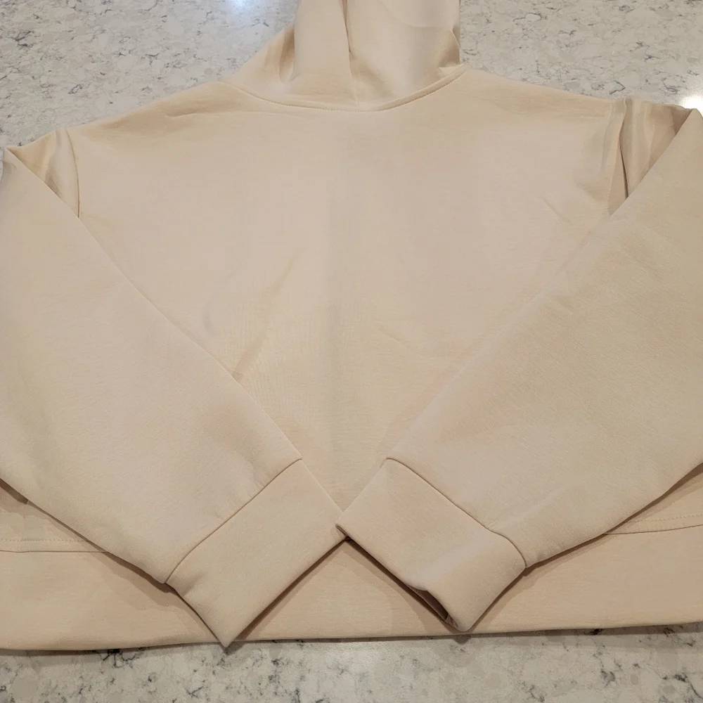 A New Day Ivory Crop Zip-Up Jacket Hoodie Size Medium NWT! - Picture 9 of 12